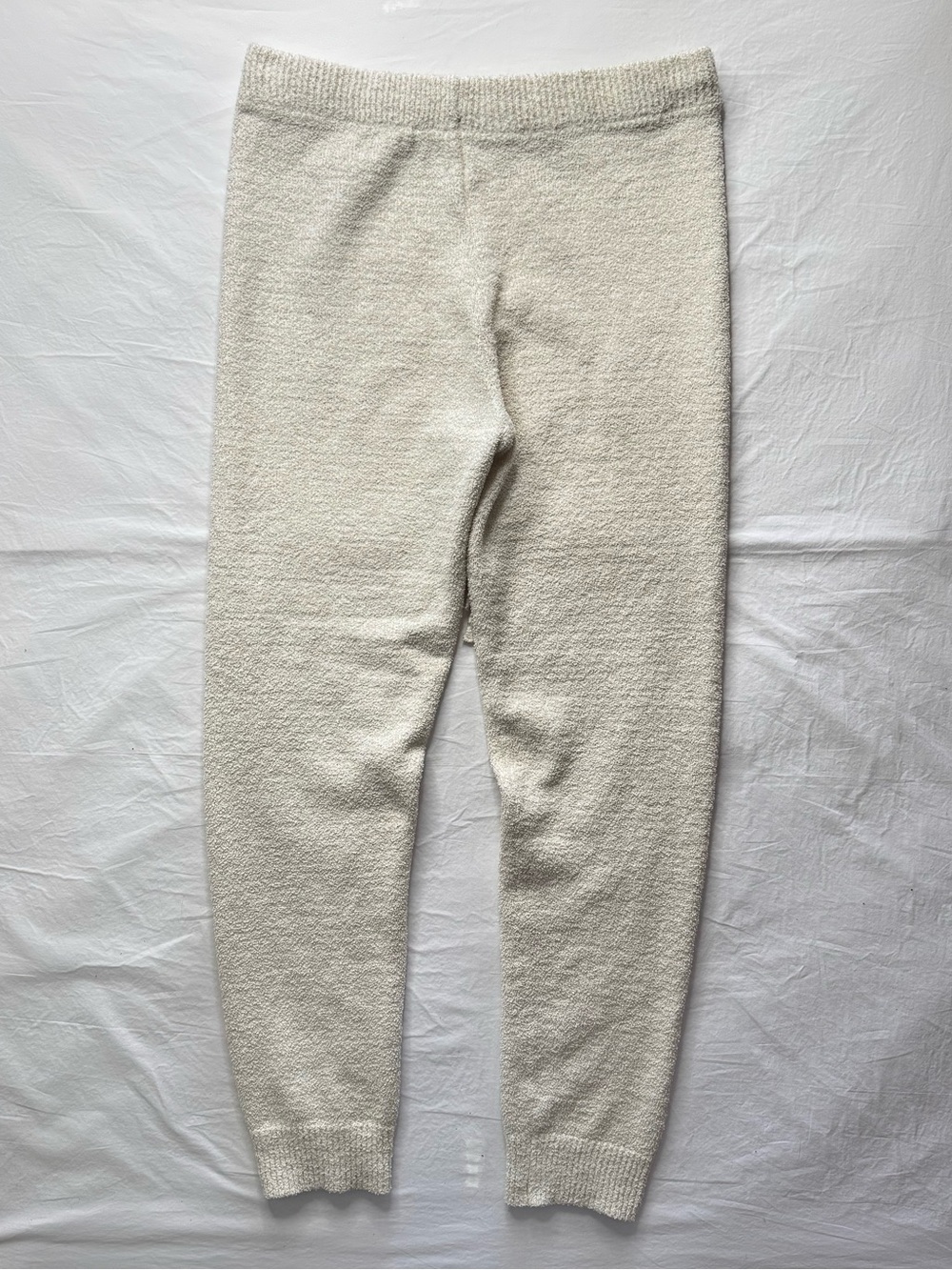 Uniqlo - Womens Cream Knit Joggers with Drawstring Teddy Pants - Picture 9 of 9